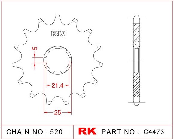 ΓΡΑΝΑΖΙ ΚΙΝΗΣ C4473 16Δ 520 RK XV250 VIRAGO ΓΡΑΝΑΖΙ ΚΙΝΗΣ C4473 16Δ 520 RK XV250 VIRAGO