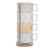 ΣΕΤ ΚΟΥΠΕΣ ΚΑΦΕ DKD HOME DECOR ΚΙΤΡΙΝΟ ΛΕΥΚΟ ΜΠΛΕ ΚΟΚΚΙΝΟ ΜΕΤΑΛΛΟ BAMBOO DOLOMITE 260ML 4TEM Niotis Service