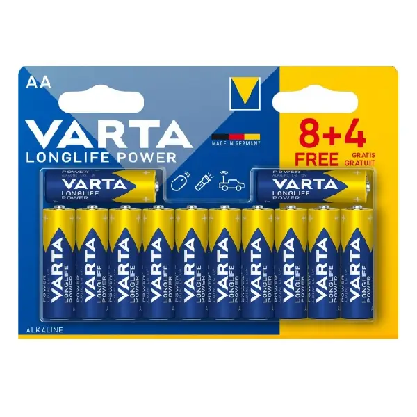 ΑΛΚΑΛΙΚΕΣ ΜΠΑΤΑΡΙΕΣ VARTA LONGLIFE POWER AA 1,5 V 12ΤΕΜ ΑΛΚΑΛΙΚΕΣ ΜΠΑΤΑΡΙΕΣ VARTA LONGLIFE POWER AA 1,5 V 12ΤΕΜ